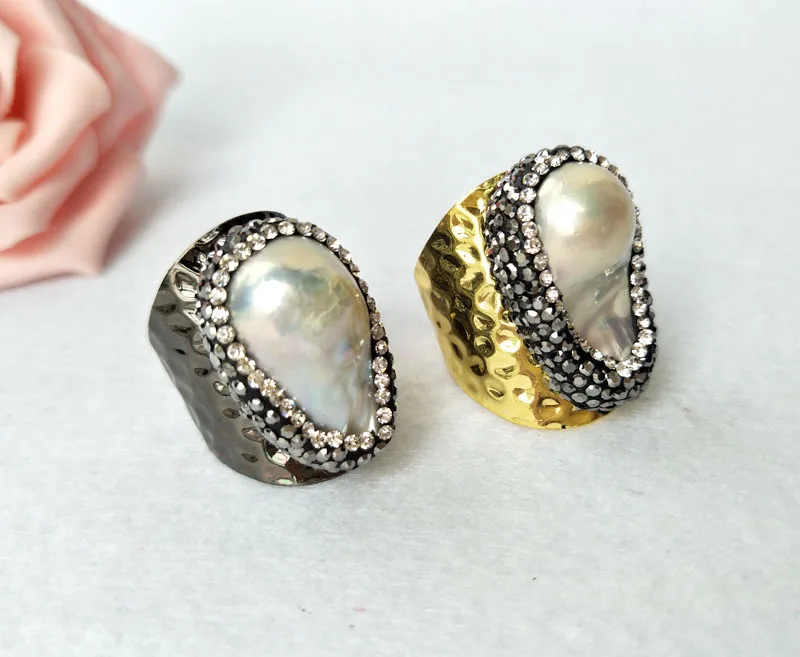 Кольцо с натуральным жемчугом в стиле барокко 5 шт. | Украшения и аксессуары