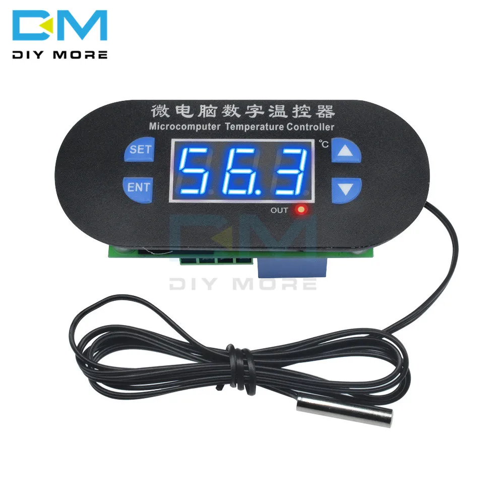 XH-W1308 W1308 AC/DC 12 В цифровой термостат температура сигнализации контроллер сенсор метр Синий светодиодный Diy Электронный Diy комплект печатной платы