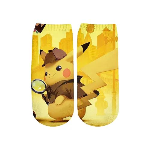 Дети Dragon Ball Pokemon Detective Pikachu 3D принтом Футболки для мальчиков с рисунком из мультфильма Футболка-динозавр Harajuku топы фильм футболки для девочек - Цвет: free size sock