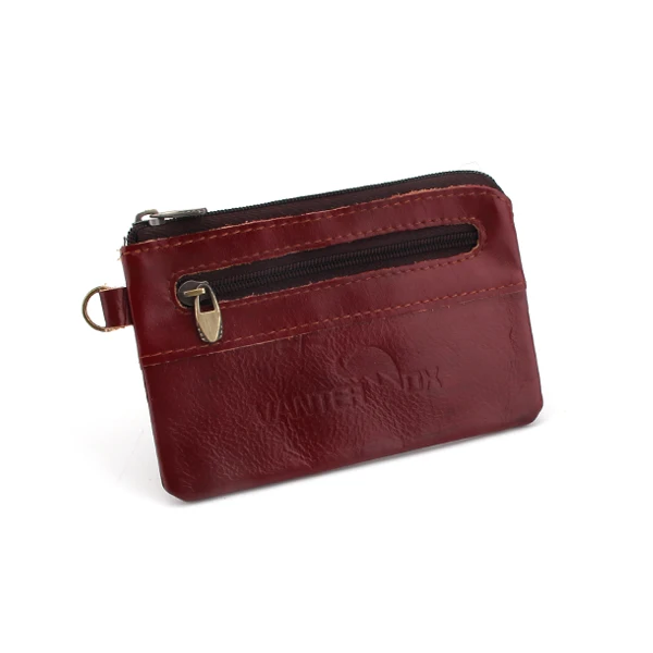 8118red VANTER OX, модный мужской или женский мини кошелек из натуральной кожи, чехол для монет, держатель для карт, кошелек, клатч, короткий, на молнии, маленькая сумка для мелочи - Цвет: 8118red