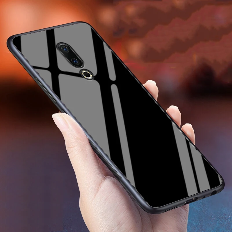 Глобальный чехол для Meizu 16th/16th плюс Стекло чехол премиум класса, мягкое Силиконовое Покрытие рамка+ Стекло черный чехол s аксессуар на Meizu 16 Ом Fundas