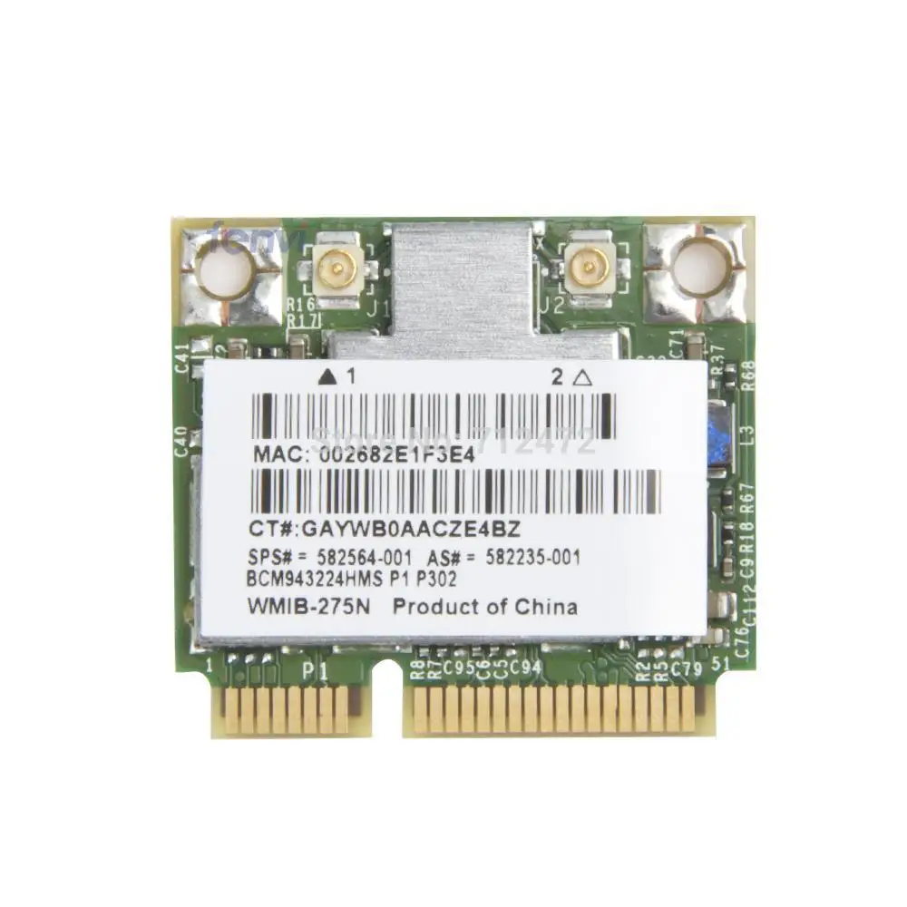 SSEA   Broadcom BCM943224HMS 300 / 802.11a/b/g/n Mini PCI-E 2, 4G/5   Hp 2540p 8460p 5310m SPS: 582564-001