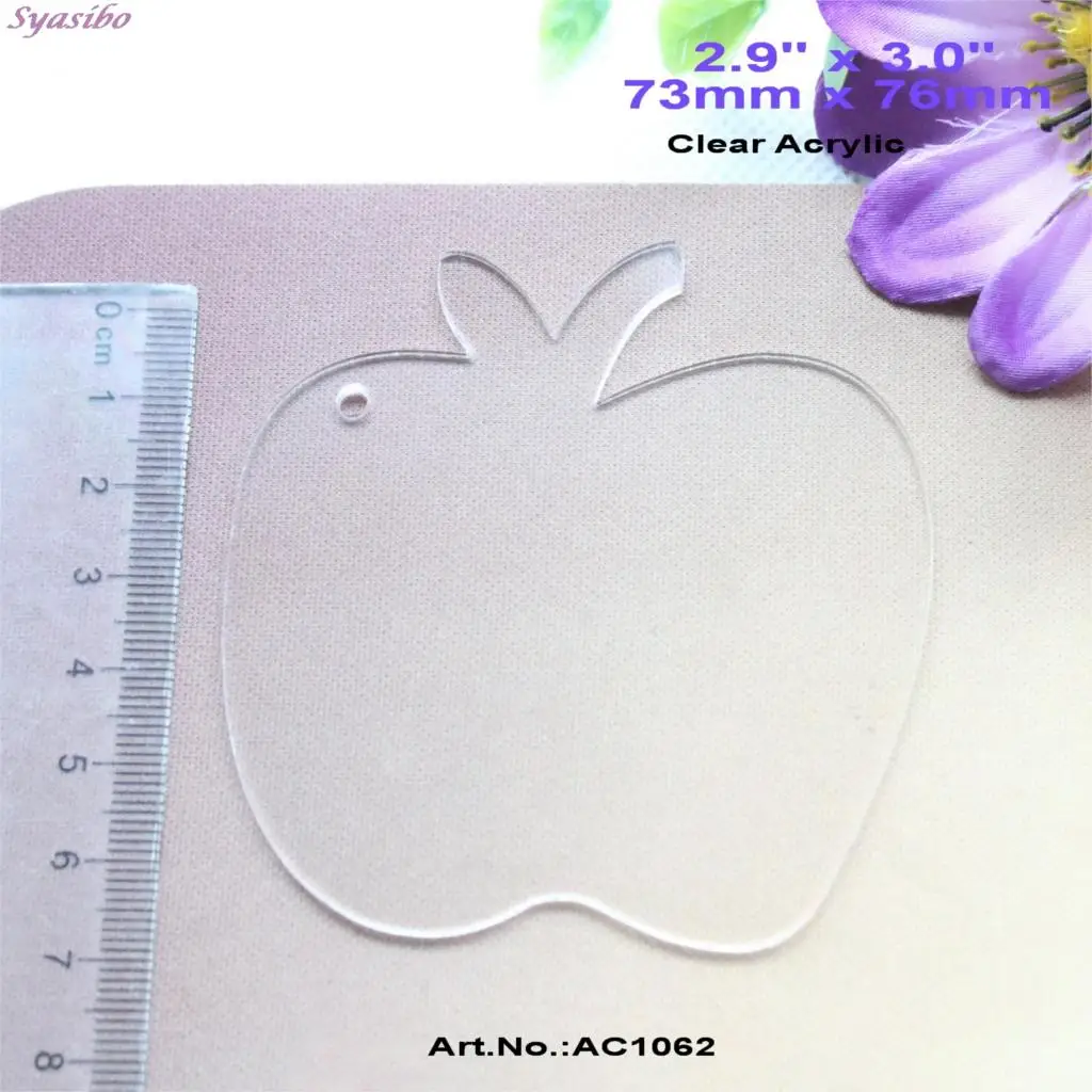 2шт каждый) 76 мм акриловый брелок ясная пустая голова Apple mouse Mason Jar Bear брелок для ключей с монограммой лазерный вырез "-ZH12
