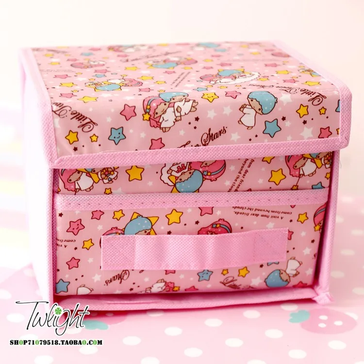 Серебристый Милые косметички с мультипликационным принтом Duffy stellamou hello kitty My Melody Cinnamoroll The Little Twin Star, чехол, складная коробка для хранения, сумка - Цвет: Серебристый
