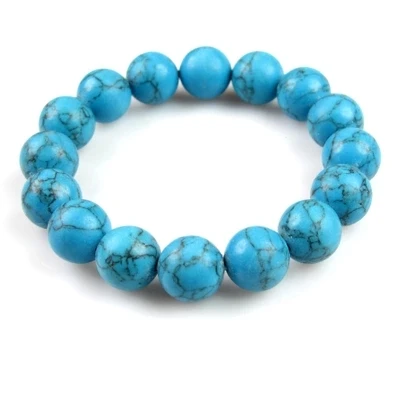 Мужские и женские браслеты светло-голубого цвета из натурального камня |