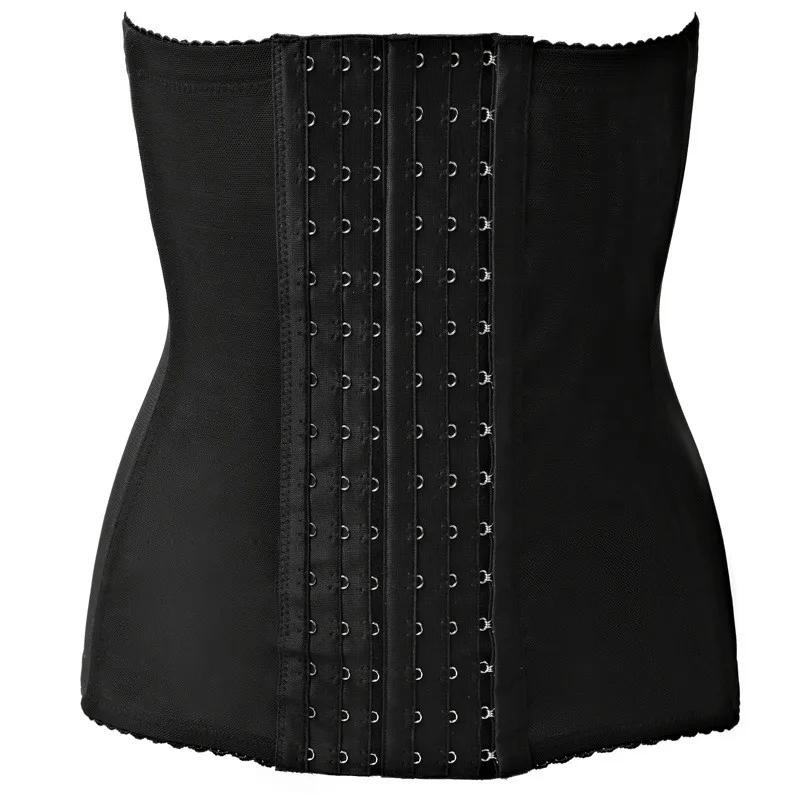 slimming black NINGMI Тонкий Тренажер для талии для мужчин, моделирующий пояс, сжимающий жир ремень с 6 крючками, Корректирующее белье, корсет для похудения - Цвет: slimming black