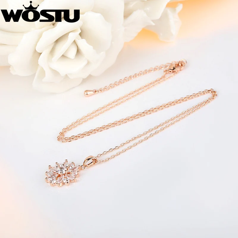 Лидер продаж медное ожерелье с подвеской в виде цветка золотого цвета цепочка