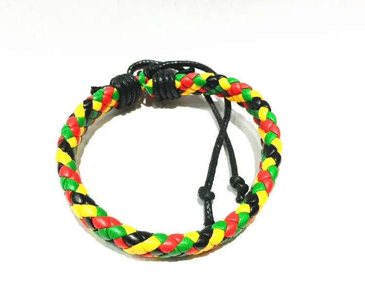 Ямайский браслет в стиле хип хоп модный панк зеленый желтый красный 50 шт./Лот