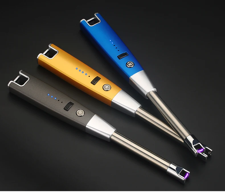 Usb зарядка Электронная зажигалка Кемпинг барбекю кухня зажигалка дисплей электричество плазма дуга воспламенитель ветрозащитный безопасность