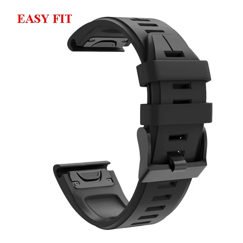 Black 20 22 26 мм силиконовый ремешок Easyfit для часов Garmin Fenix 5X5 5S 3HR 5X 5Plus Forerunner 945 быстросъемный ремешок на запястье - Цвет: Black