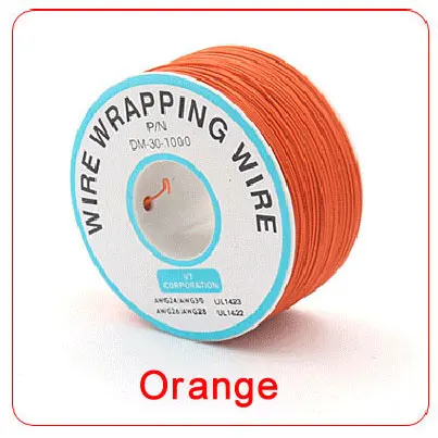 Orange 250 метров 30AWG Луженая Медь Электрический провод кабель Линия авиакомпания одножильный Гибкий PCB провод кабель 10 цветов на выбор - Цвет: Orange