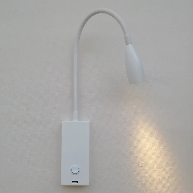 TopocH USB лампы для чтения 5 в 2A выход с переключателем Вкл/Выкл светодиодный 3 Вт AC100