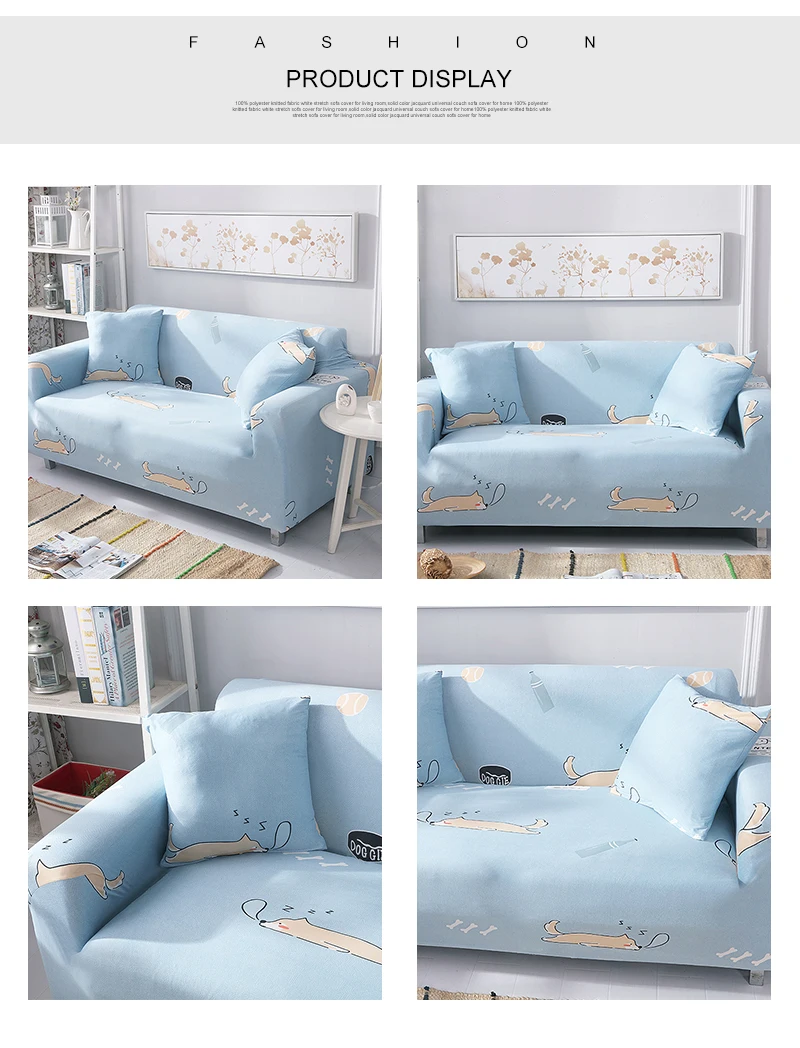Мультфильм синий сон кушетка для собак охватывает мультфильм печатных диван для оформления дома крышка Угловой стрейч диван мебель комплект для гостиной
