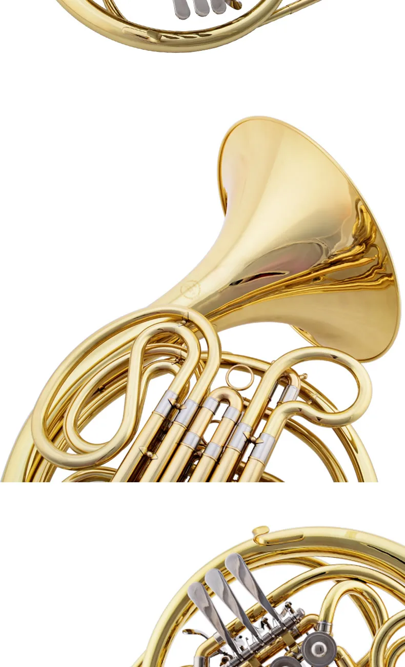 JAZZOR JZFH-310 4-кнопочный двойная французская валторна модель входа, Bb/F духовые инструменты Валторны s с мундштуком