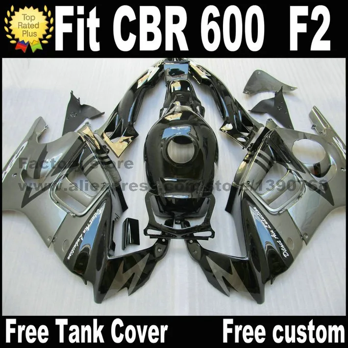 Мотоцикл части для HONDA CBR 600 F2 обтекатель комплект 1991 1992 1993 1994 Обтекатели глянцевый черный серый CBR600 91 92 93 94 SZ69