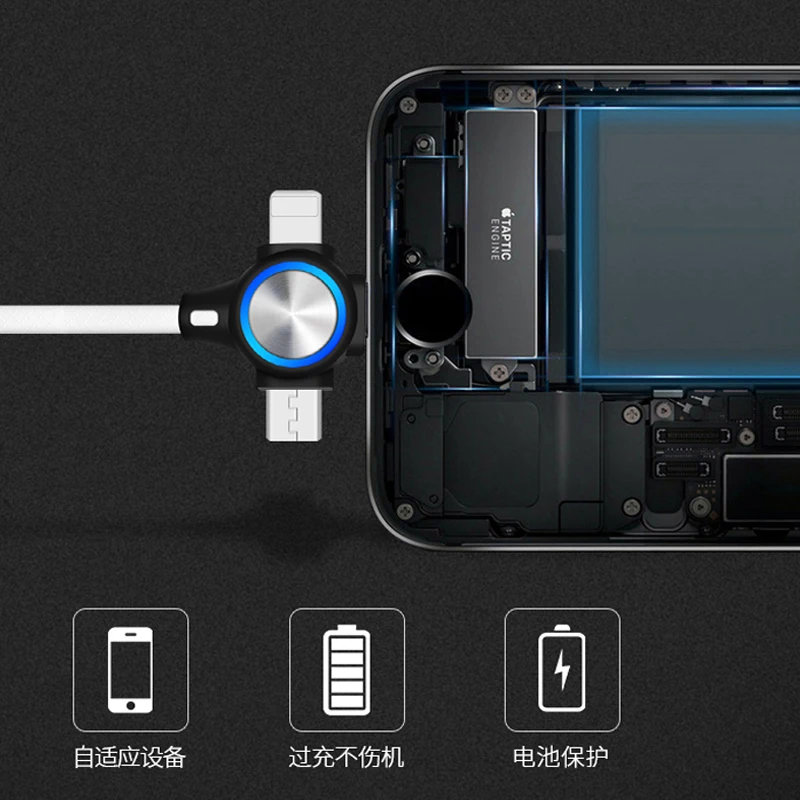 Кабель YonLinTan i 3 в 1 Micro flex для быстрой зарядки usb type C данных кабели мобильных