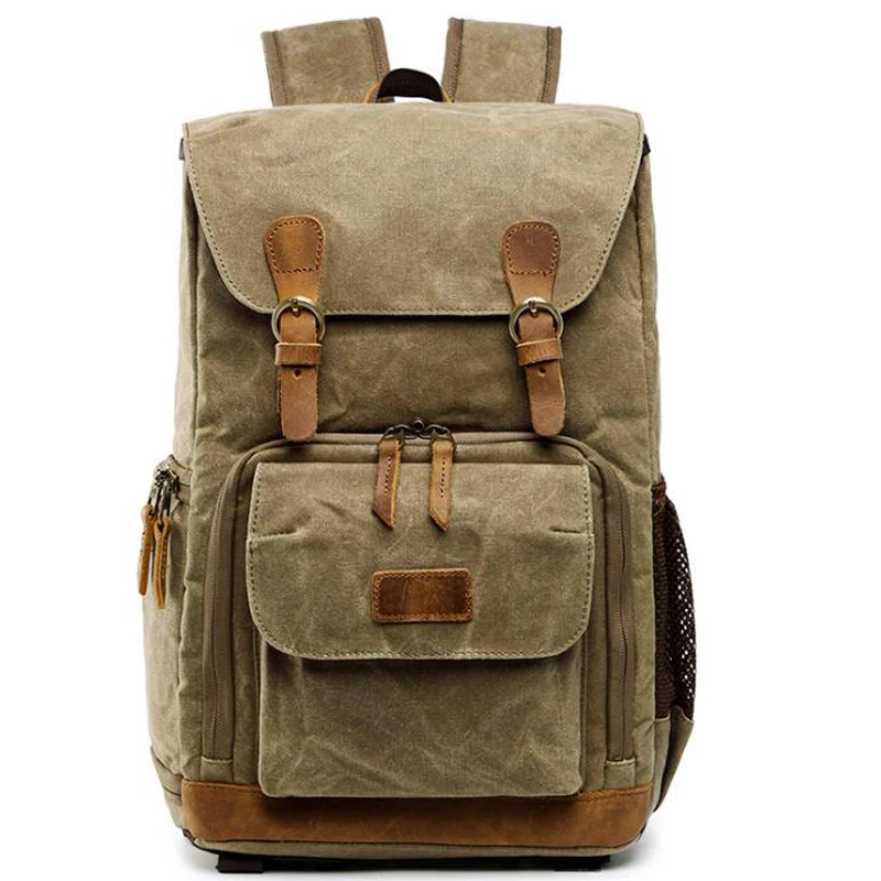 

Military Style Canvas DSLR Camera Backpack Rucksack Waterproof