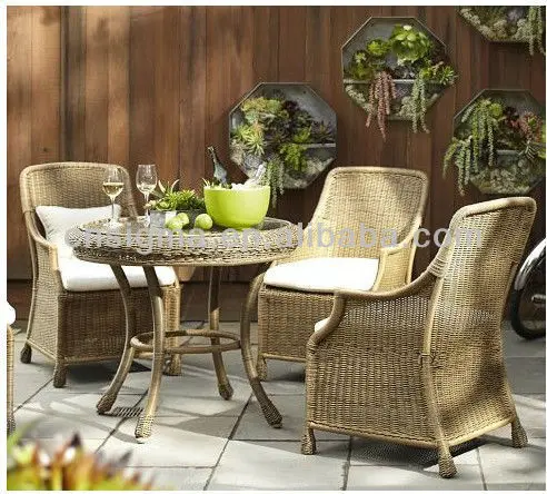 Индонезийская уличная мебель Синтетический Плетеный Круглый стол набор стульев