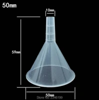 50mm 100pcslot plastic filter funnel clear lab funnel liquid transfer splitter empty kitchen tools free shipping