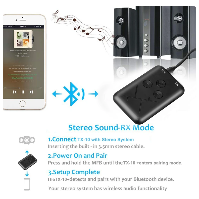 Hevaral Bluetooth 4 2 адаптер в 1 приемник и передатчик ТВ 3 5 мм AUX музыка стерео аудио Джек
