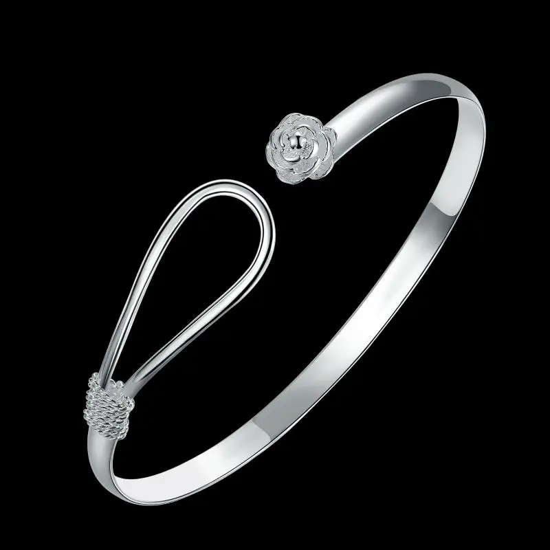 Новый модный и роскошный браслет Femme Argent Bijoux с серебряной розой застежкой для
