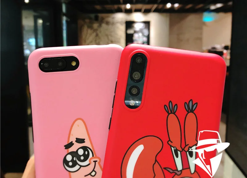 Mate10pro мультяшный чехол, милый мягкий задний Чехол для телефона huawei Honor 10/mate10/P20 pro Mr. Krabs матовый чехол+ ремешок
