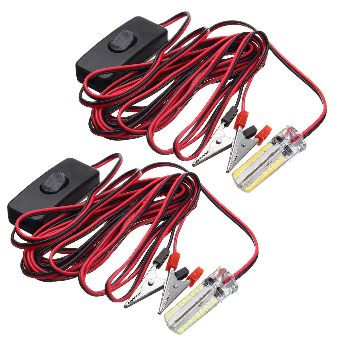 12 В 7 Вт 2835 72smd рыболовные огни светодиодный водонепроницаемый 360 ° освещение рыболокатор лампа притягивает с переключателем белый теплый белый