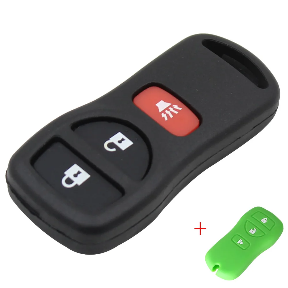 GREEEN Dandkey 3 кнопки дистанционного ключа оболочки чехол для Nissan Infiniti Versa Tiida LIVINA X-Trail Xterra 2002-2007 Паладин+ крышка для ключа - Количество кнопок: GREEEN