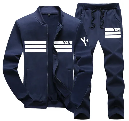 85-blue Большой Размер 7XL 8XL 9XL Брендовые мужские комплекты осень зима спортивный костюм Толстовка+ спортивные штаны Мужская одежда 2 шт. наборы спортивный костюм - Цвет: 85-blue