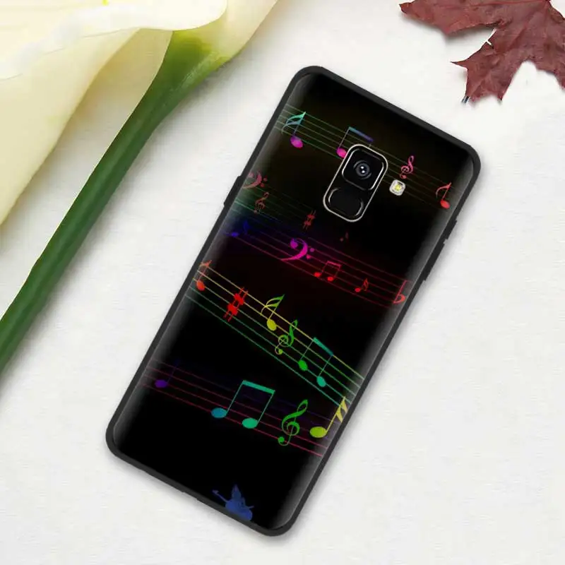 Черный мягкий силиконовый чехол для Samsung Galaxy A7 A70 A50 A40 A30 A20 A10 A8 A9 A6 плюс звезда A20E старый музыкальная нота