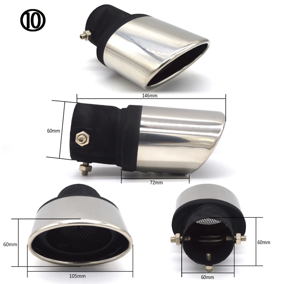 ZDPARTS автомобильный глушитель наконечник трубы для Mazda Nissan Ford Kia Chevrolet hyundai Citroen Volkswagen Универсальный хромированный нержавеющий