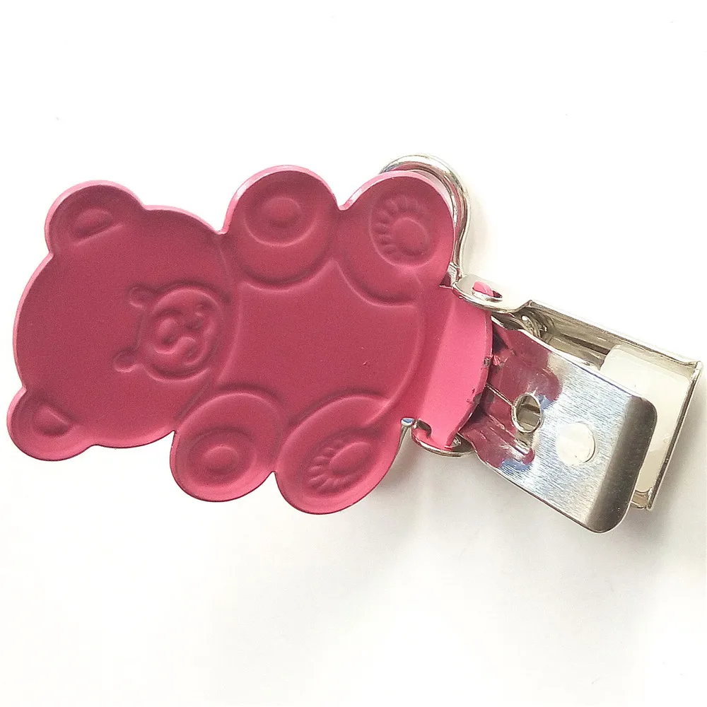 300pcs Wholesale safety hot pink ted bear shape suspender clips | Дом и сад