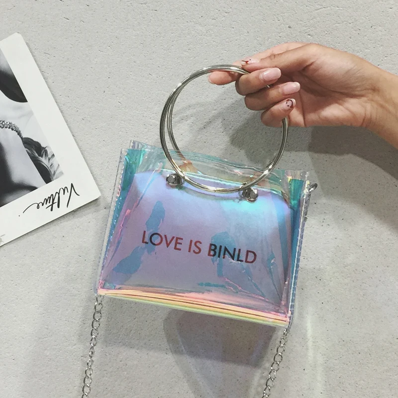 Летние прозрачные сумки для женщин 2019 пластиковая пляжная женская сумка из ПВХ