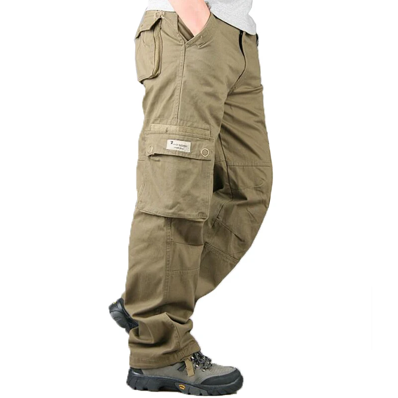 Брюки карго мужские повседневные уличные свободные комбинезоны брюки хлопковые