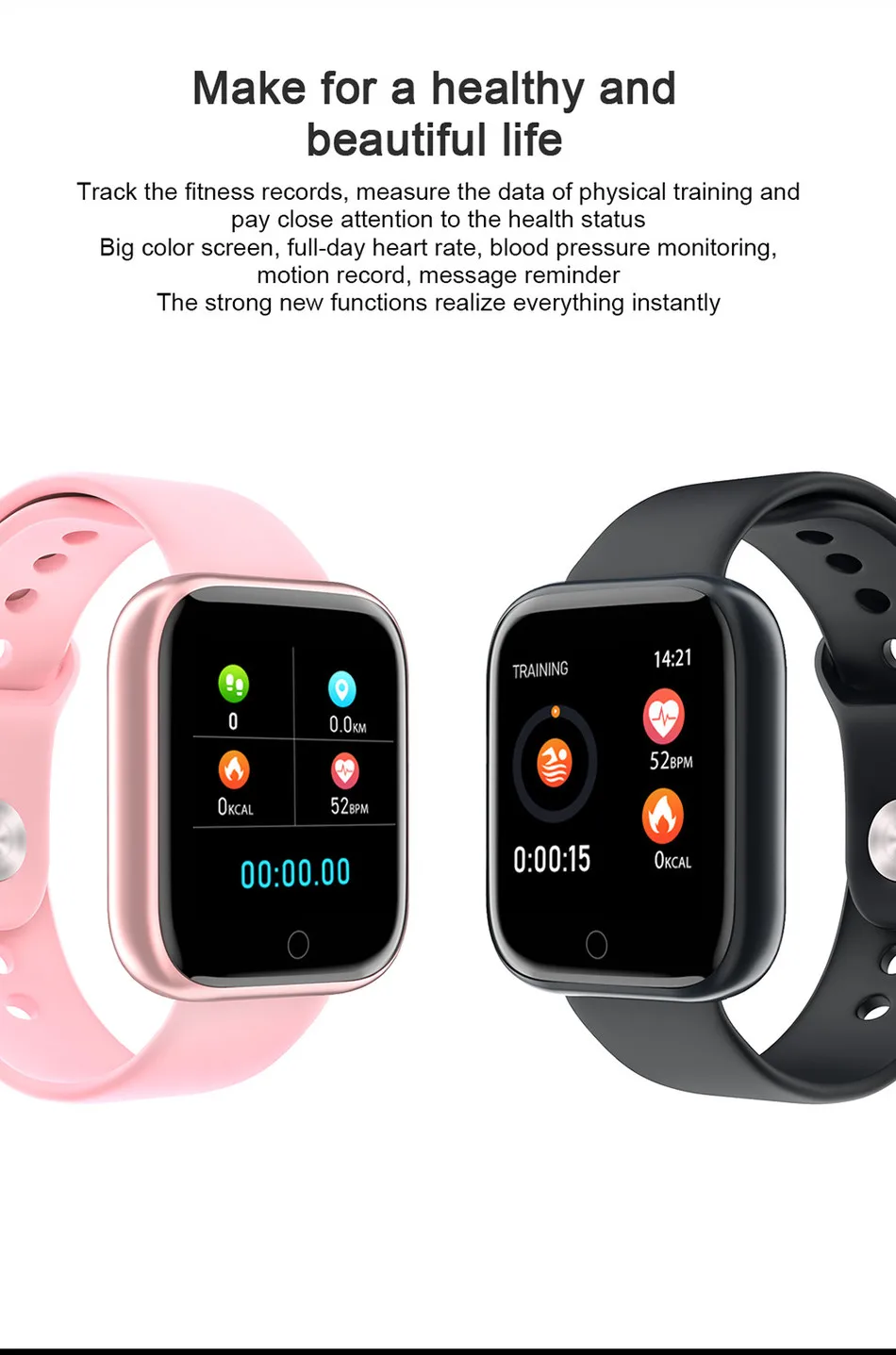 T80 Smart Watch Fitness Bracelet Blood Pressure Monitor Smart Band Incoming Call Sleep Tracker Magnetic Strap Health Wristband