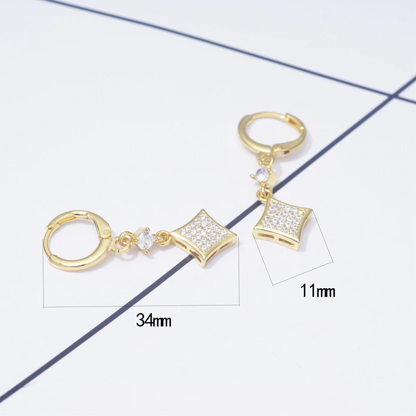 Серьги Квадратные серьги из 2019 в корейском и рыцарском стиле Длинные свисающие