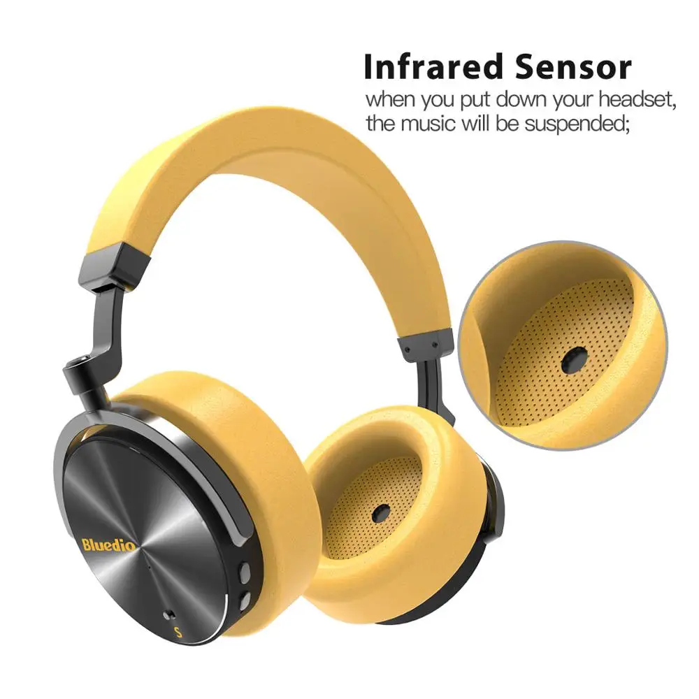 Беспроводные Bluetooth наушники Bluedio T5S портативная гарнитура с активным