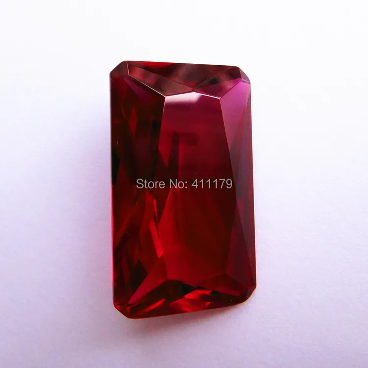 Красная основа Прямоугольная форма граненые розовые красные камни корунд сделай