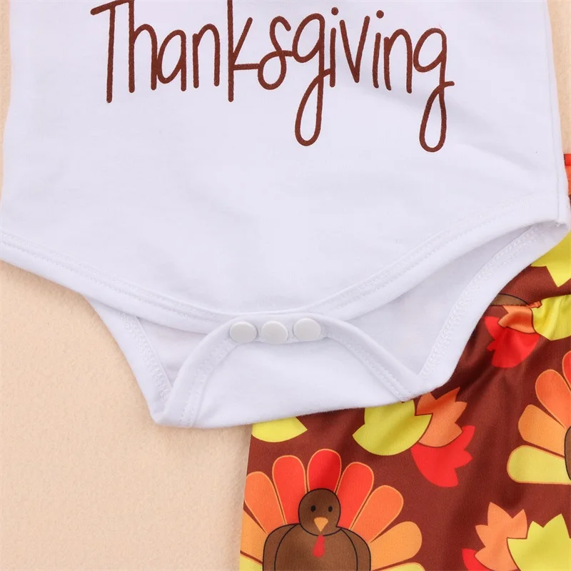 2018 Новый стиль День благодарения Для новорожденных Наряд для девочек одежда с