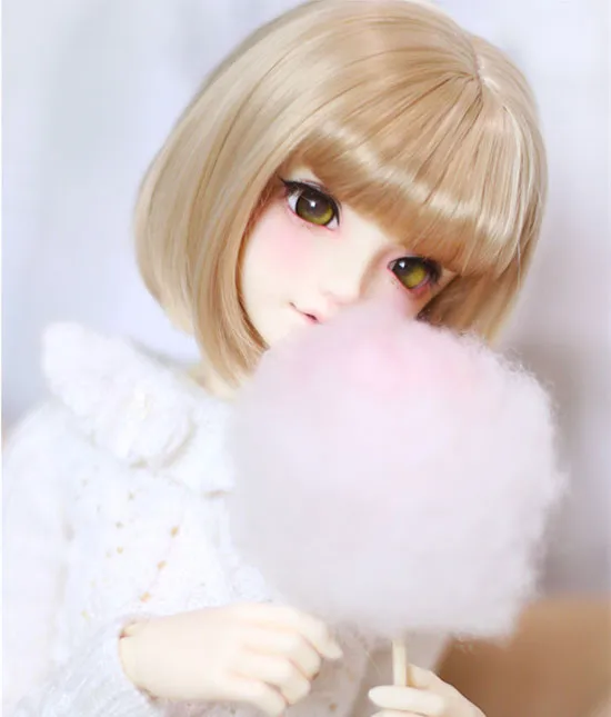 

1/3 BJD doll wigs High temperature wire pear curly wigs with air bang for 1/3 BJD MDD DY doll accessories