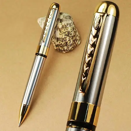 Jinhao 250 серебряная и Золотая шариковая ручка бесплатная доставка|ballpoint pen|free penstwist