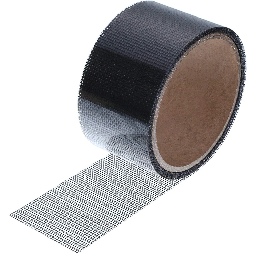 1 Roll Tape Black Universal Strong Adhesive Easy Apply Repair Covering Mesh Sticky Fiberglass Patch Window Screen Durable | Обустройство