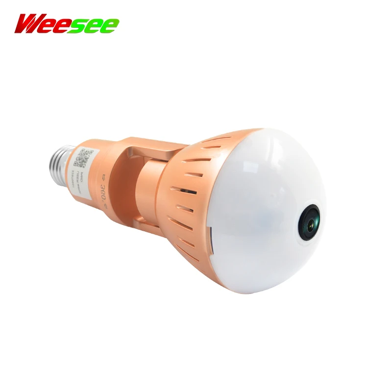 Weesee High quality V380 1080P 5MP Fisheye P2P Two way audio Bulb VR Indoor WIFI Wireless 360° Smart IP CCTV Camera | Безопасность и