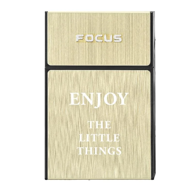 Enjoy Gold Чехол для прикуривателя FOCUS с Беспламенной съемной электронной зажигалкой ветрозащитный фонарь Зажигалка 20 шт. чехол для прикуривателя - Цвет: Enjoy Gold
