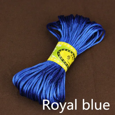 Royal blue Meetee 4 шт.(1 шт. = 20 м) 2,5 мм поделка китайский узел веревка ручное вязаное ожерелье Шнуры ювелирные изделия вечерние подарочные аксессуары Пряжа BD284 - Цвет: Royal blue