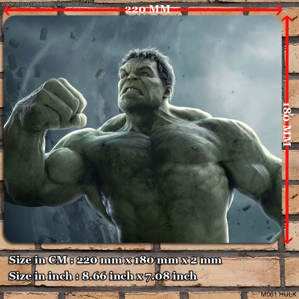 Украшения место площадку для кино M061 халк коврик мыши 22 x 18 0.2 см|padded shapewear|pad lightpad red