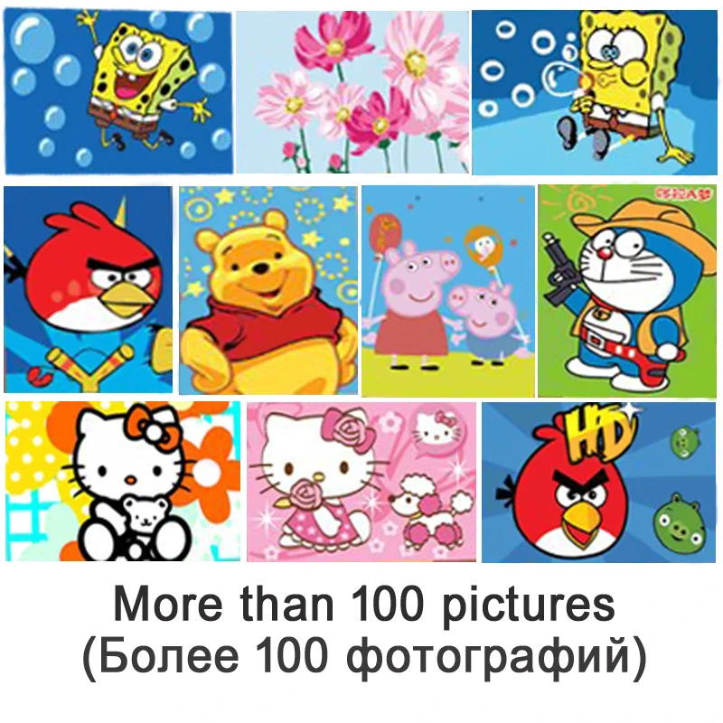 DIY картина маслом по номерам небольшой мультфильм мольберт детей домашнего
