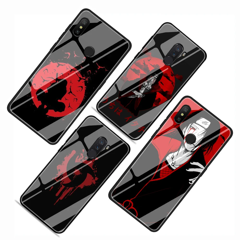 Аниме Наруто закаленное стекло ТПУ чехол для Xiaomi 8 Lite A1 A2 9 Redmi Note 5 6 7 Pro 6A 4X POCOPHONE F1