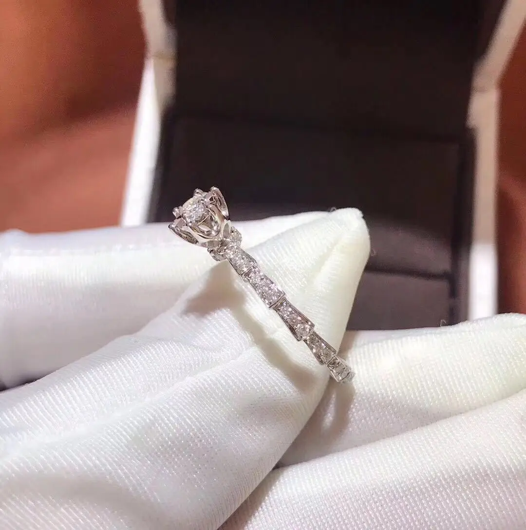 Классическое Обручальное кольцо 6 когтей Дизайн ААА белый кубический циркон