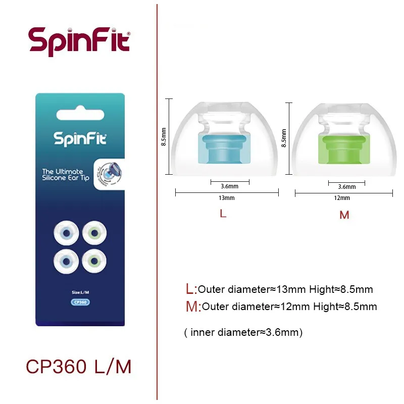 Силиконовые наушники DUNU SpinFit CP360 для настоящих беспроводных Bluetooth наушников